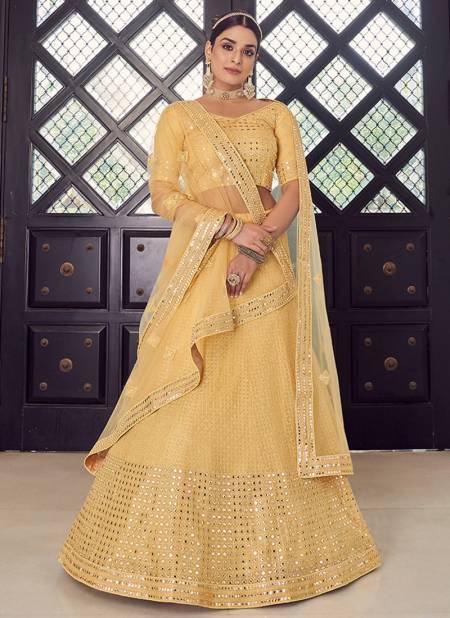 Yellow Colour FLORALS 4 Exclusive Party Wear Heavy Work Latest Lehenga Choli Collection 9705